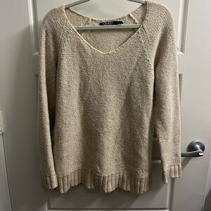 LAUREN Ralph Lauren Medium Beige V neck Sweater Ivory